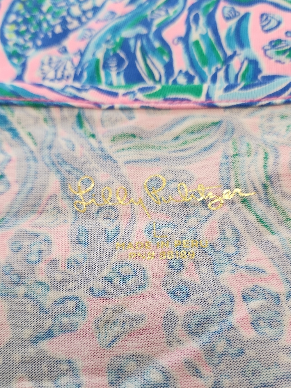 Lilly Pulitzer Etta Short Sleeve V-Neck Dress L We Mermaid It Pima Cotton Large - Picture 7 of 14